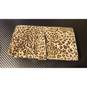Reed and Barton Tri-Folding Travel Jewelry Clutch – Leopard Print, Faux Suede